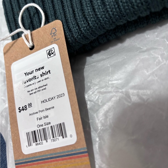 MARINE LAYER | Archive Fair Isle Pom Beanie | NWT | os - Picture 5 of 6